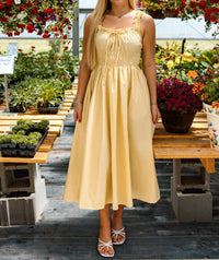 By Together Libra Flare Midi Dress in yellow - women's dress