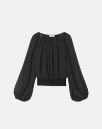 Lafayette 148 - Gathered Neck Balloon Sleeve Top