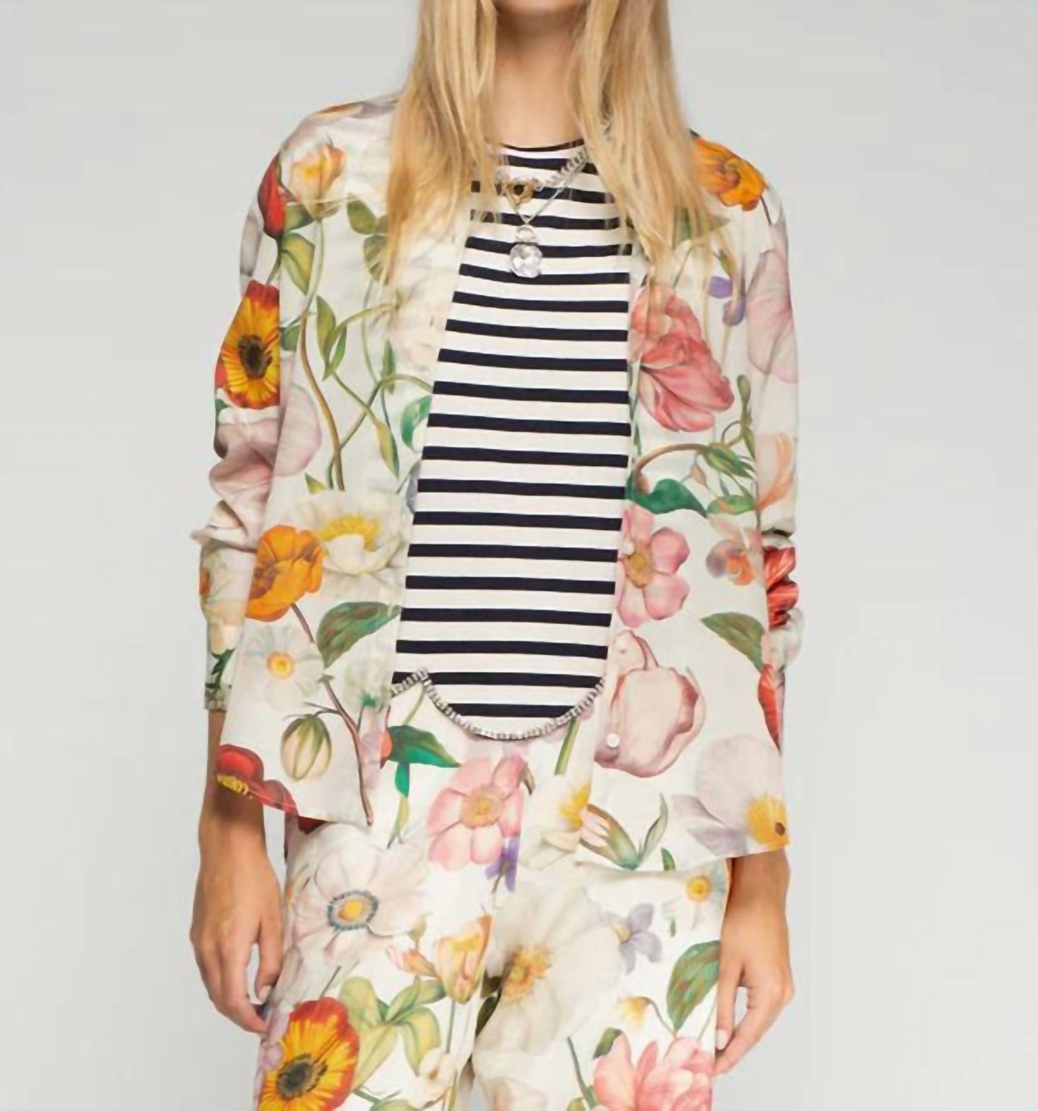 Vilagallo Floral Print Shirt in multi - women's shirt