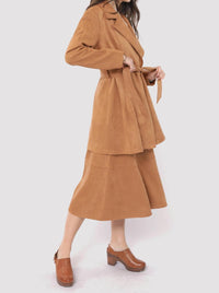 Sadie & Sage - Risk Taker Faux Suede Belted Coat