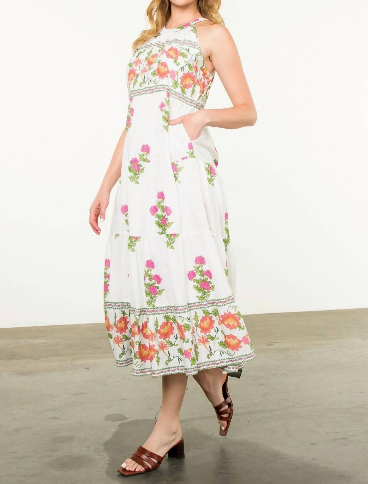 Thml - Halter Floral Print Maxi Dress