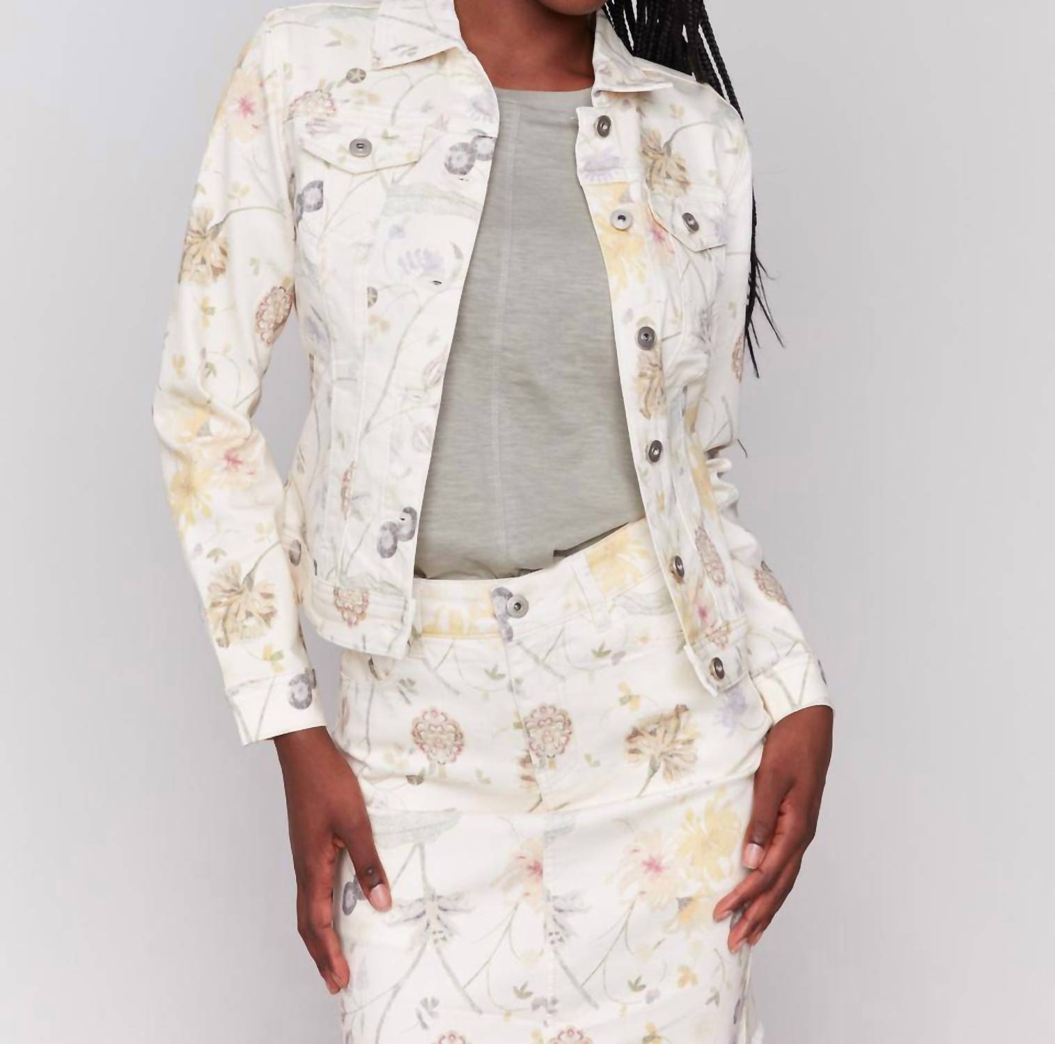 Charlie B - Printed Stretch Twill Jacket