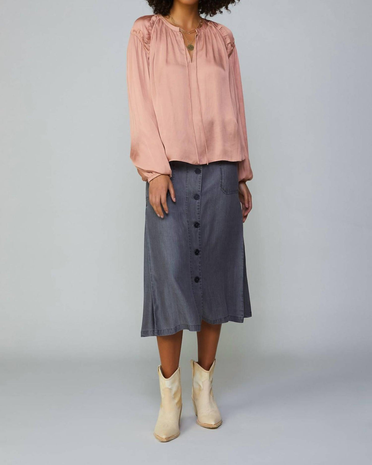 Current Air - Ruffled Shoulder Blouse