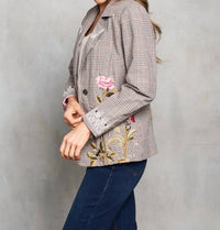 Paparazzi - Woven Pin Stripe Embroidered Blazer