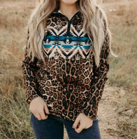 Sterling Kreek - Leopard Zip Up Pullover