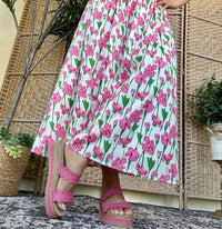 Polagram - Blooming Beauty Floral Top And Midi Skirt Set