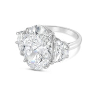 Diana M Jewels - 3.00 Ct Lab-grown Oval-cut Diamond Ring With 0.60 Ct Half Moon Accents
