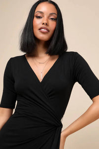 Lulus - Women's Forget Me Knot Midi Wrap Dress