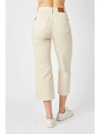 Judy Blue - High Waist Garment Dyed Crop Wide Leg Jeans