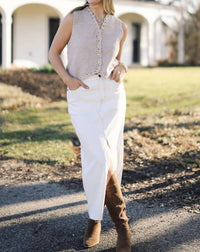 Miou Muse - High Waisted Denim Skirt