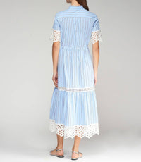 Vilagallo - DRESS LAURA AZUL RAYAS