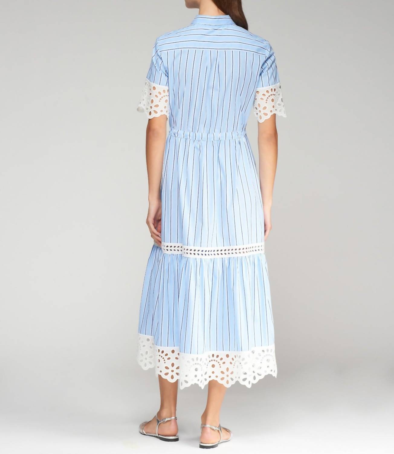 Vilagallo - DRESS LAURA AZUL RAYAS