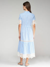 Vilagallo - DRESS LAURA AZUL RAYAS