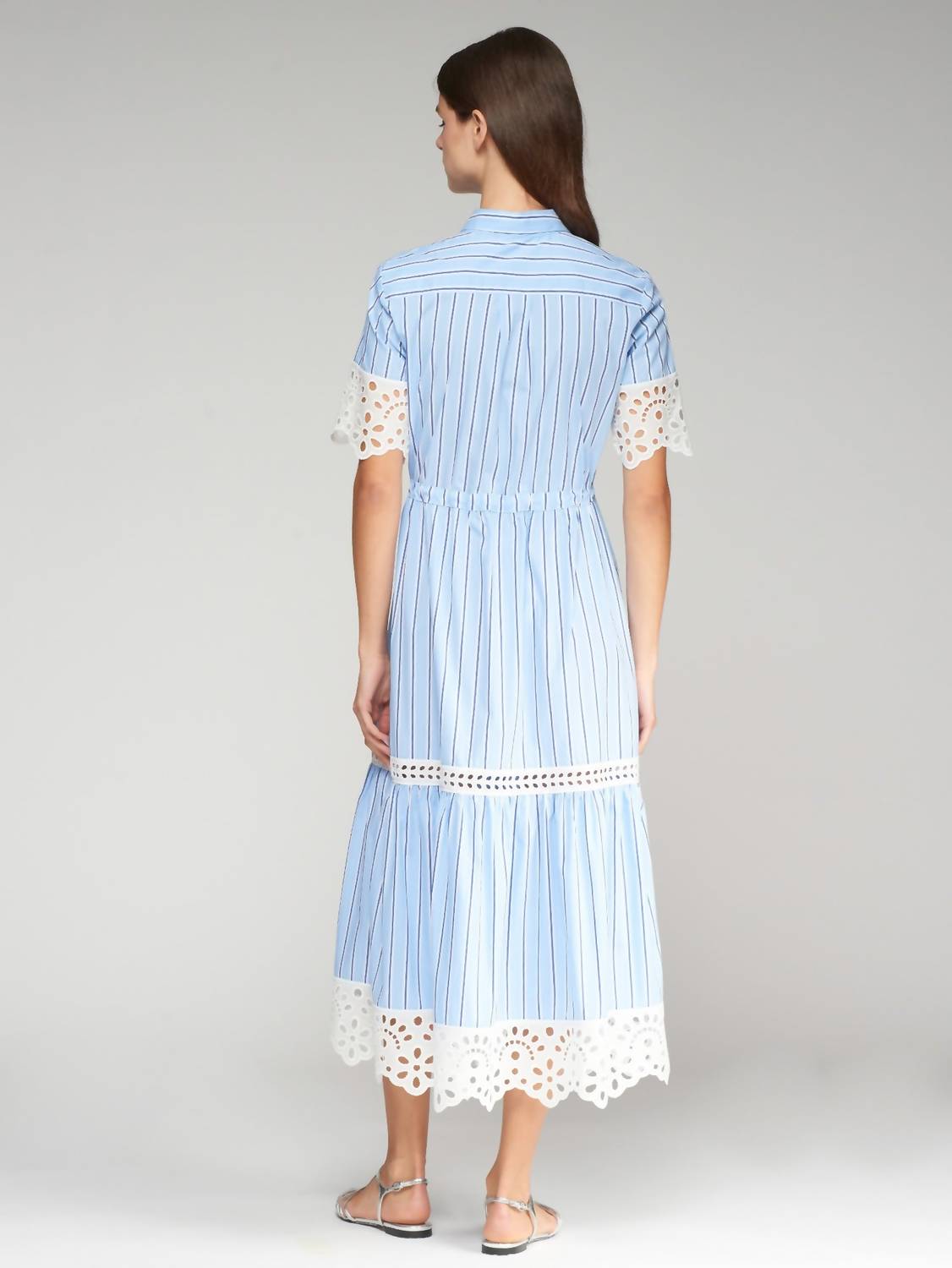 Vilagallo - DRESS LAURA AZUL RAYAS