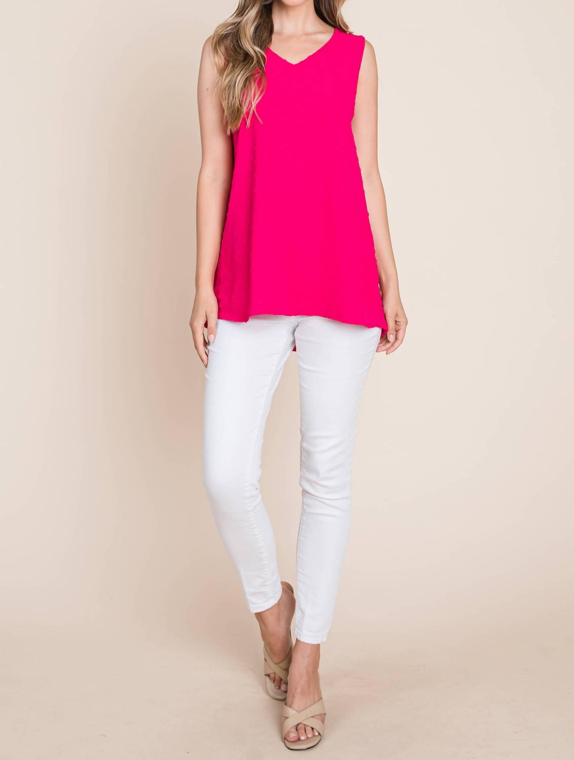 Bombom - Relaxed Dot Texture Tank Top