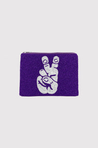La Chic Designs - Women's Tcu Hand Beaded Coin Pouch