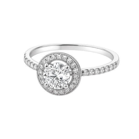 Allyanna Gifts - Women's Round Moissanite With Halo Ring