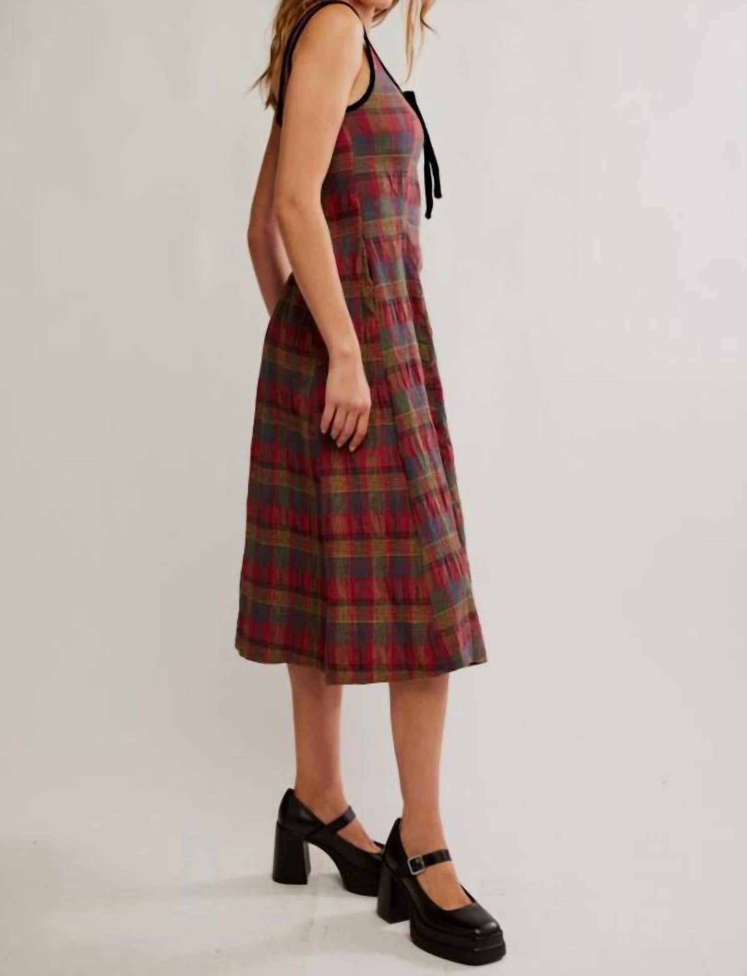 Free People - Freya Plaid Midi Dress