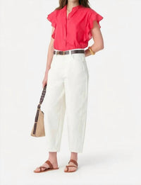 Vanessabruno - Ruffle Sleeve Button Front Top