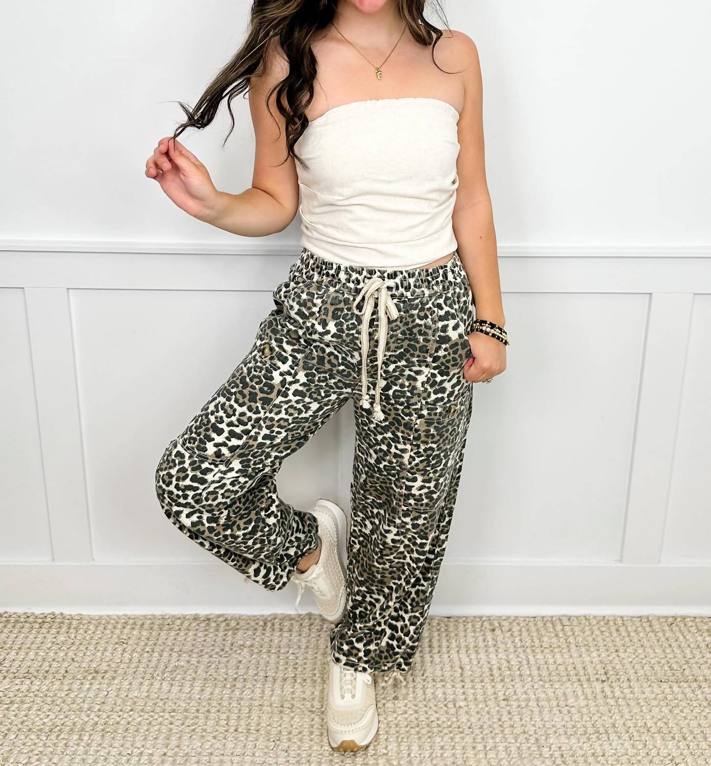Aaron & Amber - High-rise Cotton Jogger Pants