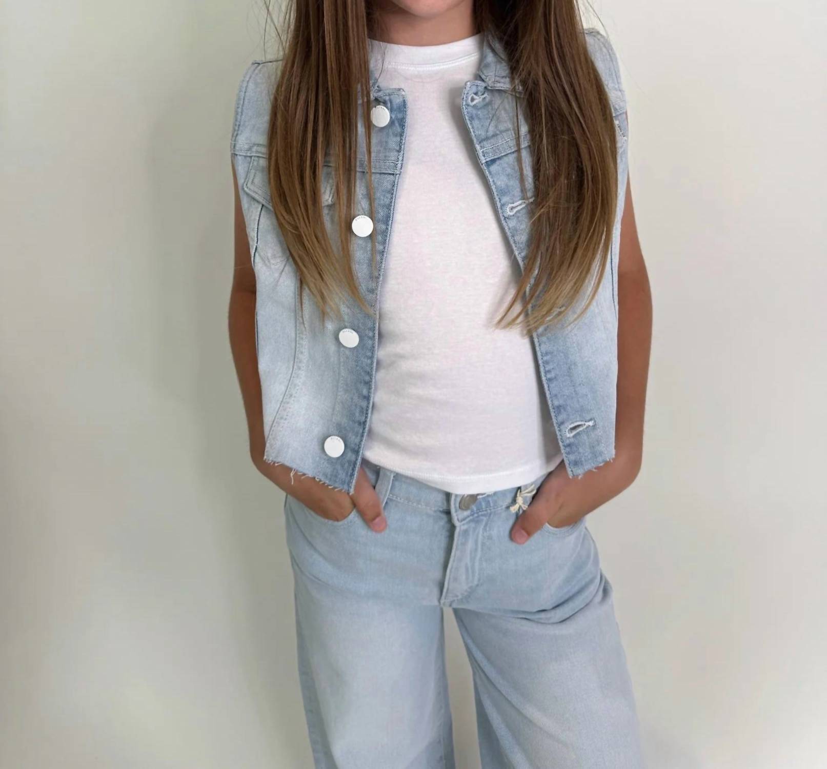 DL1961 - Kids' Manning Denim Vest in poolside - women's jacket