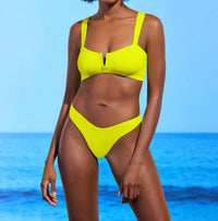 MAAJI Splendour High Leg Bikini Bottom in chartreuse - women's swimwear