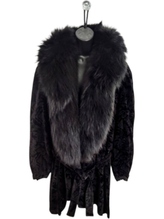 Double D Ranch - Women's Velvet Body Fur Collar Jacket