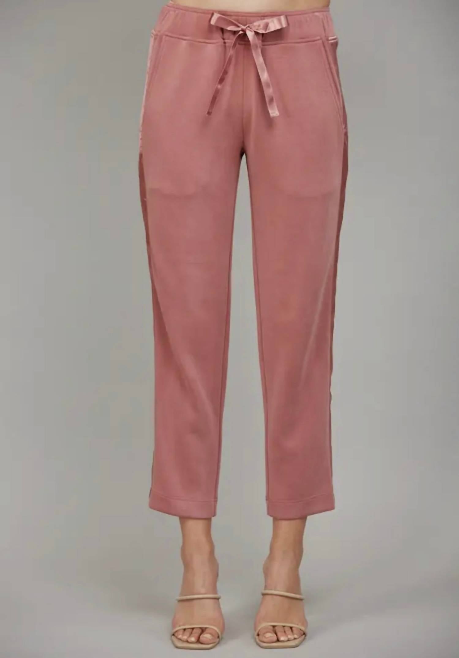 Fate Contrast Satin Lounge Set in rose - women's sleepwear - alternate view