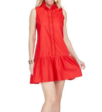 Joy Joy High Neck Trim Dress in red - women's dress