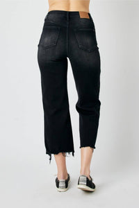 Judy Blue - High Waist Destroy Raw Hem Crop Jeans