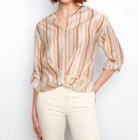 Charlie B - Striped Tencel Blouse With Front Twist