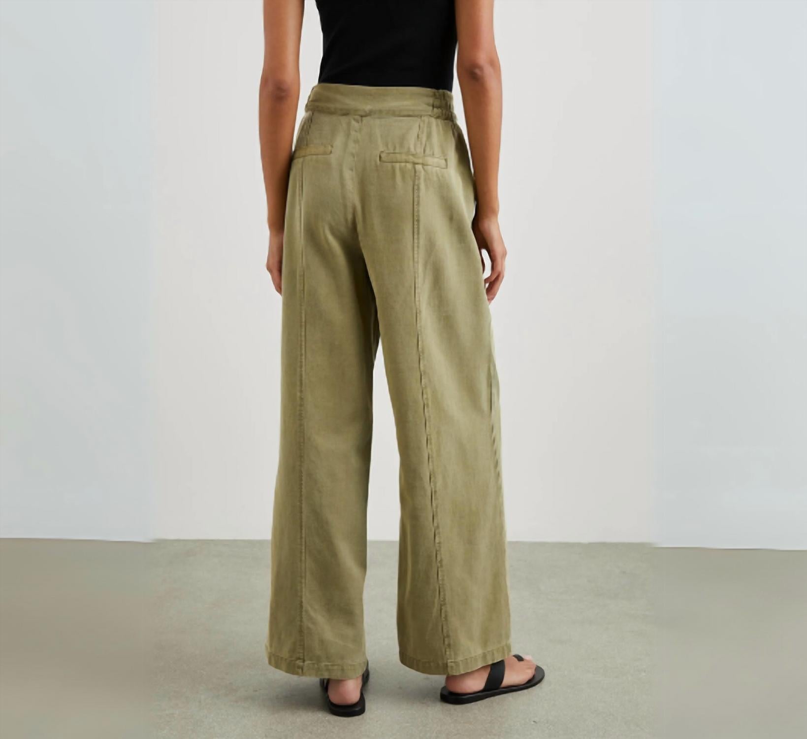 Rails Greer Wide Leg Pants in canteen - women's pants - detail view