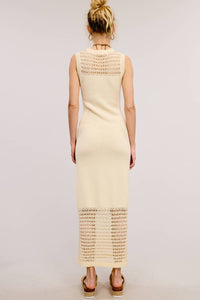 Mimosa - Bohemian Crochet Mesh Midi Dress