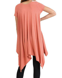 Umgee - Handkerchief Hem Short Sleeve Top