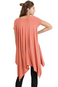 Umgee - Handkerchief Hem Short Sleeve Top