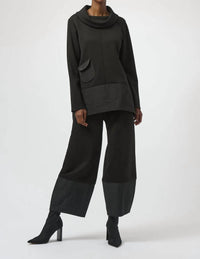 Joseph Ribkoff Cowl Neck Long Sleeves Tunic Top in black - women's shirt