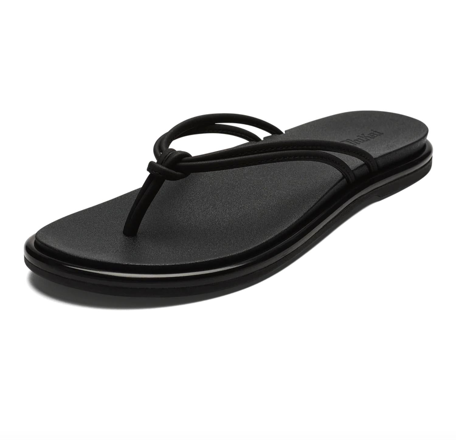 OluKai Women’s Aka Beach Sandals in black 1 - women's shoe - alternate view