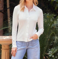 Karen Kane - Ribbed Button Front Top