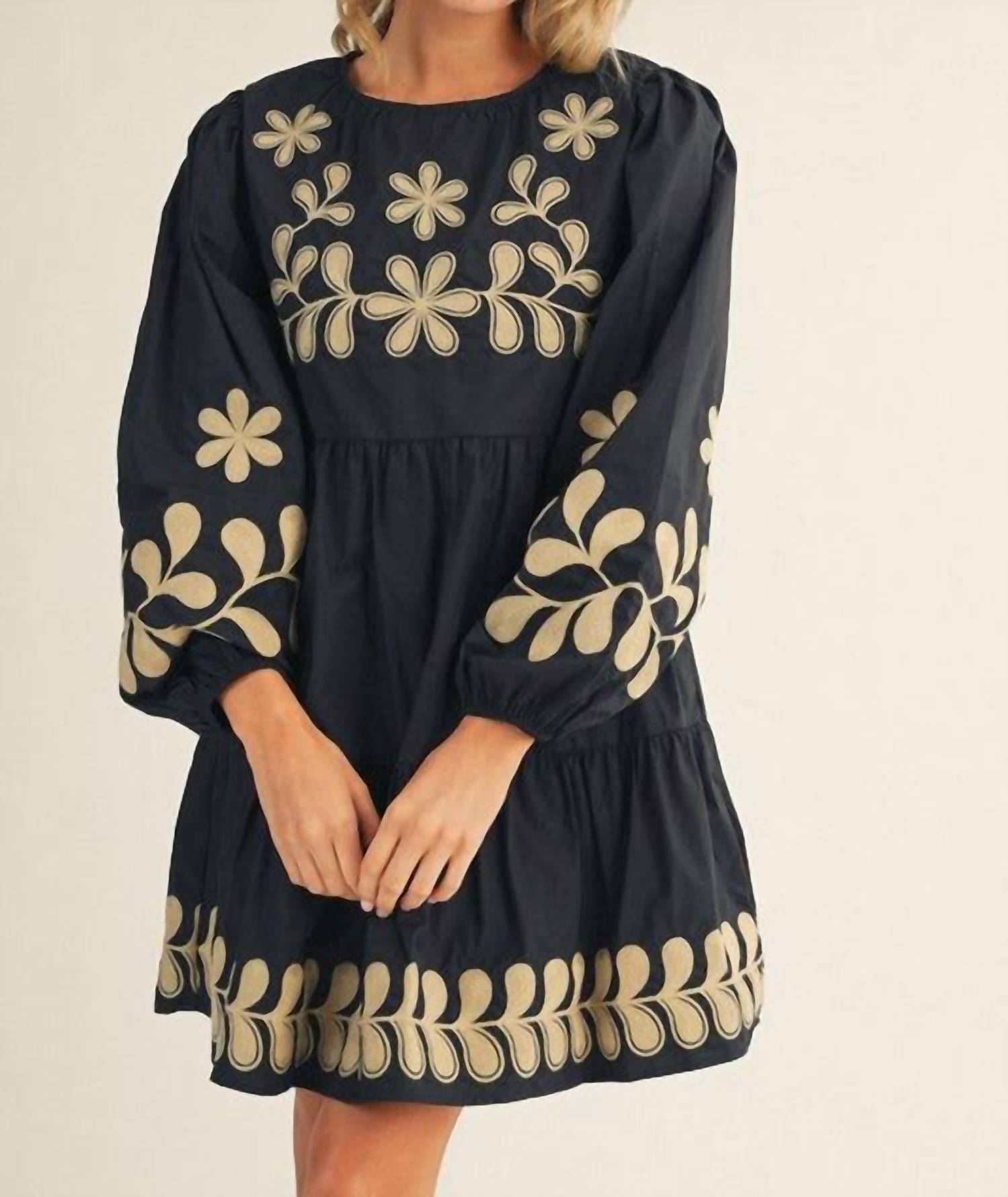 Jodifl - Embroidered Tiered Babydoll Dress