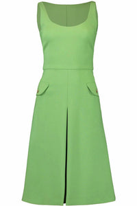 Oscar De La Renta - Sleeveless Inverted Button Dress