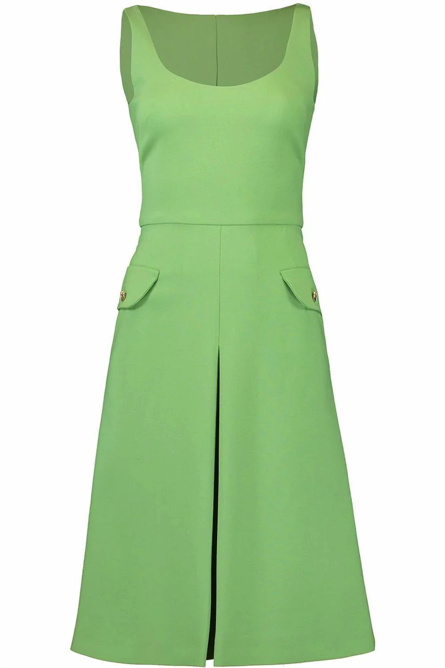 Oscar De La Renta - Sleeveless Inverted Button Dress