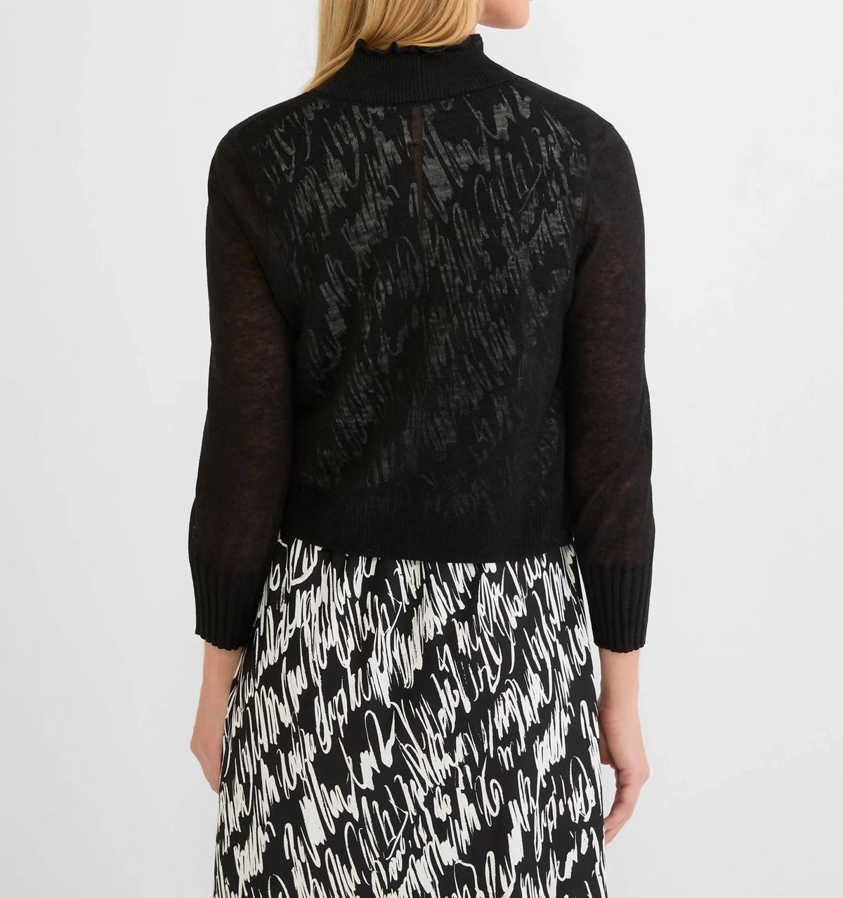 Nic + Zoe - Women's Ruffle Feather Knit Cardigan
