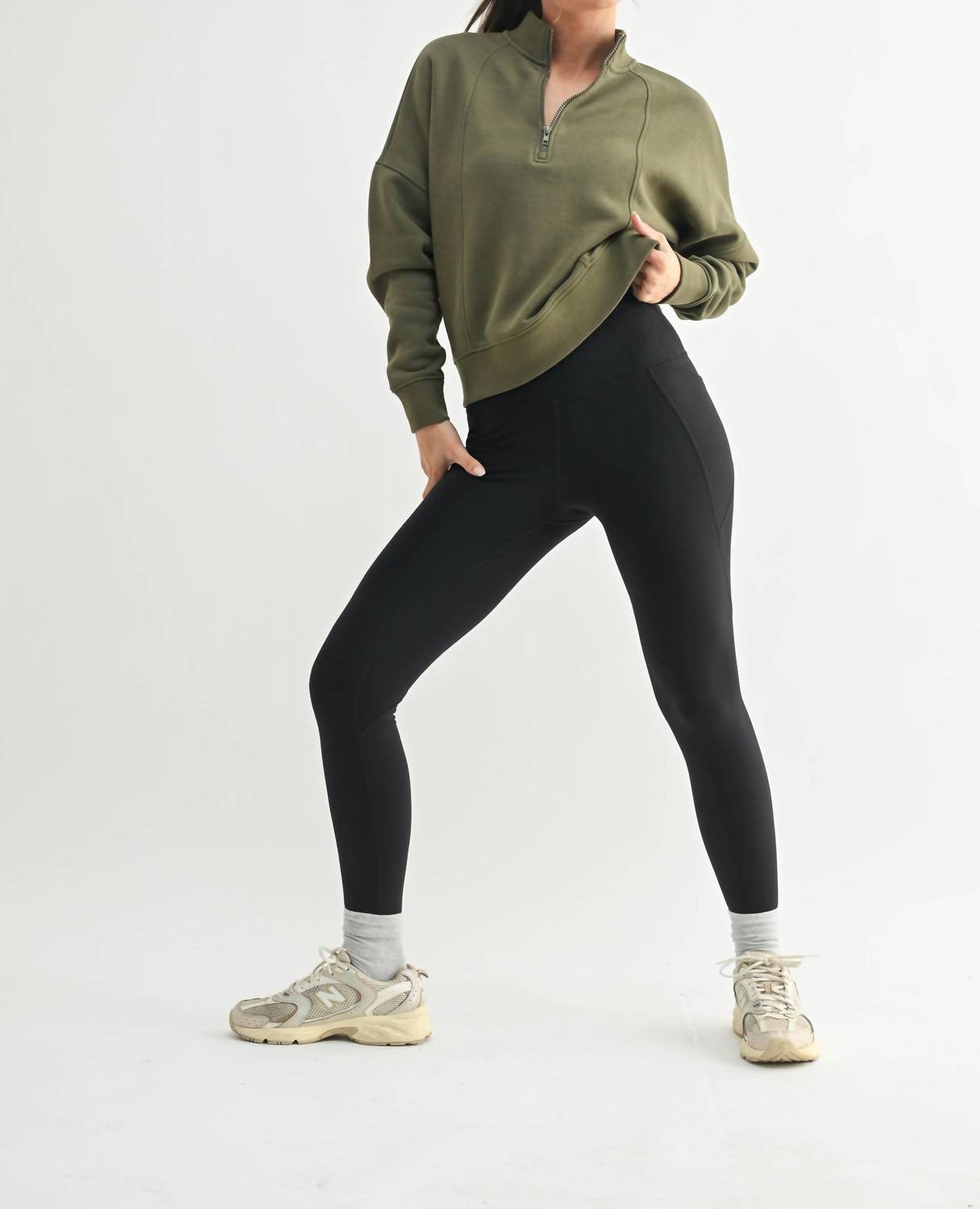 Mono B - Princess Seam Quarter Zip Pullover