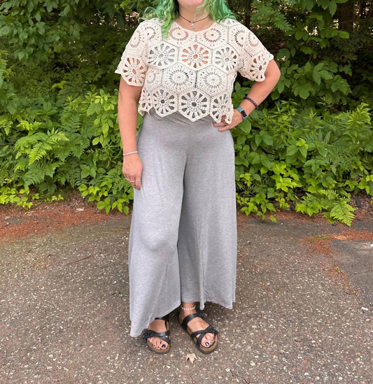 Adora - Women's Kaitlyn Crochet Short Sleeve Top