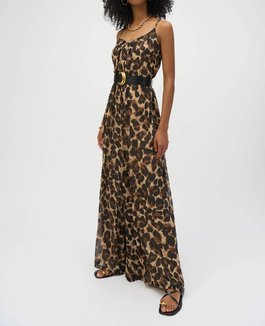 Joseph Ribkoff - Animal Print Belted Chiffon Jumpsuit