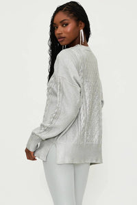 Beach Riot - Callie Sweater Silver Shine Cable