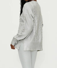 Beach Riot - Callie Sweater Silver Shine Cable