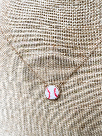 Wholesale Accessory Market - Women's Baseball Druzy Pendant Necklace