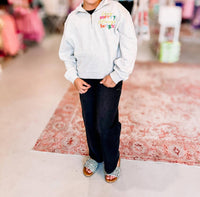 Simply Southern - Girl's Very Merry Always Bright Quarter Zip Pullover