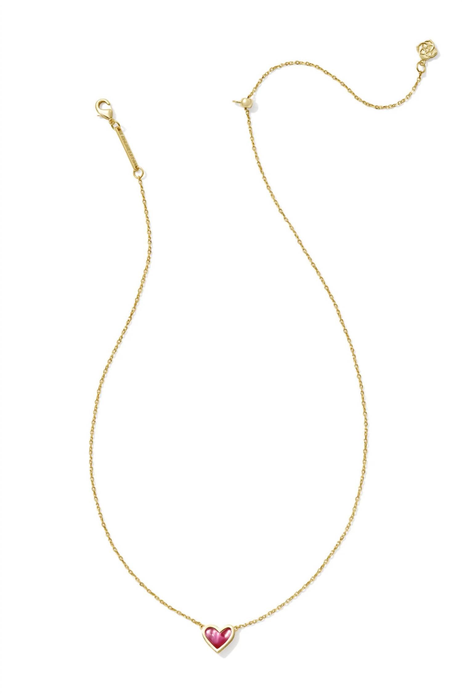Kendra Scott Women's Framed Ari Heart Short Pendant Necklace in gold azalea illusion - women's jewelry - detail view
